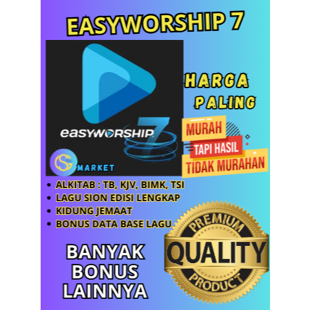 EASY WORSHIP 7 + Alkitab + Database Lagu Pujian + Video Background +  pelayanan Gereja Easyworship