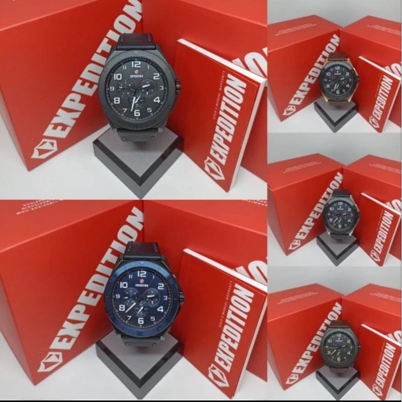 Jam Tangan Pria Expedition 6823 EXP6823 E6823 Tali Kulit