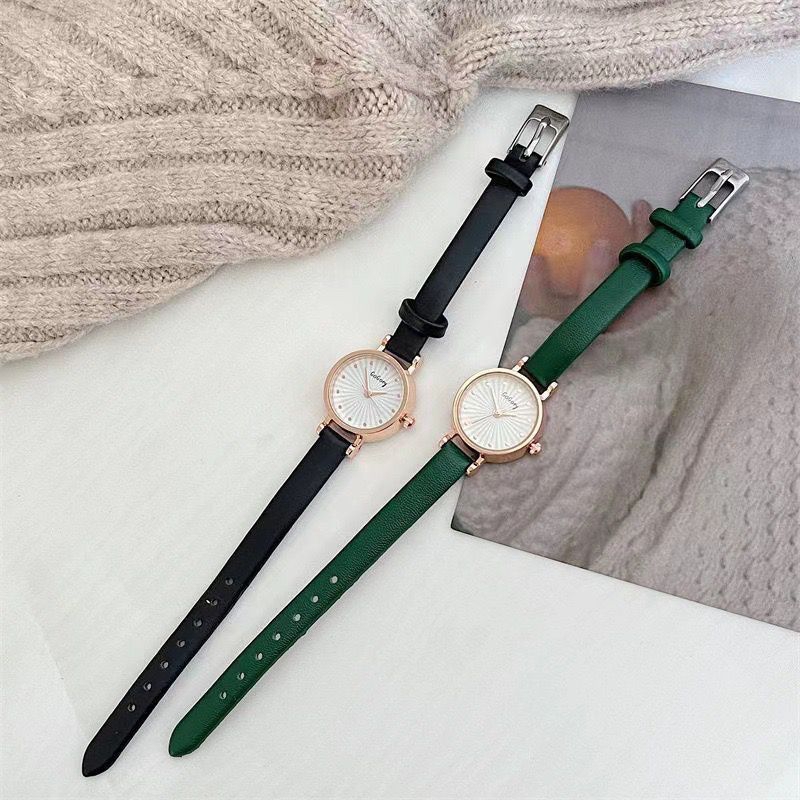 Jam Tangan Wanita Gogoey Tali Kulit Jam Analog Quartz Fashion