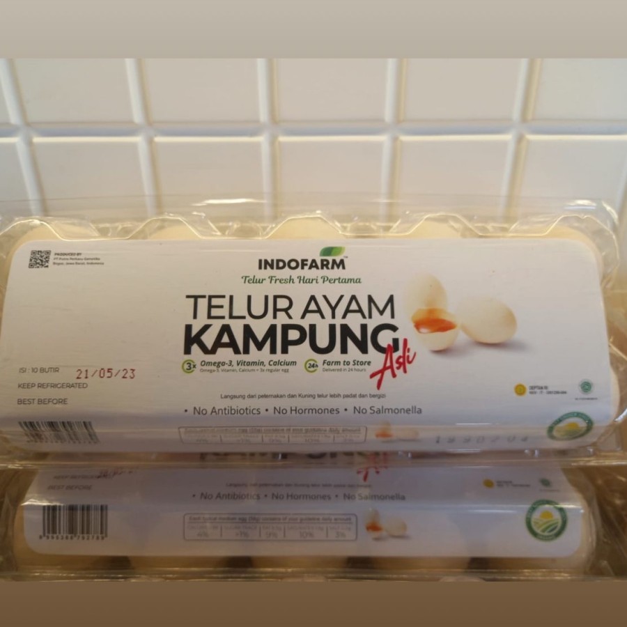 

Indofarm telur ayam kampung per box isi 10 butir (Omega)