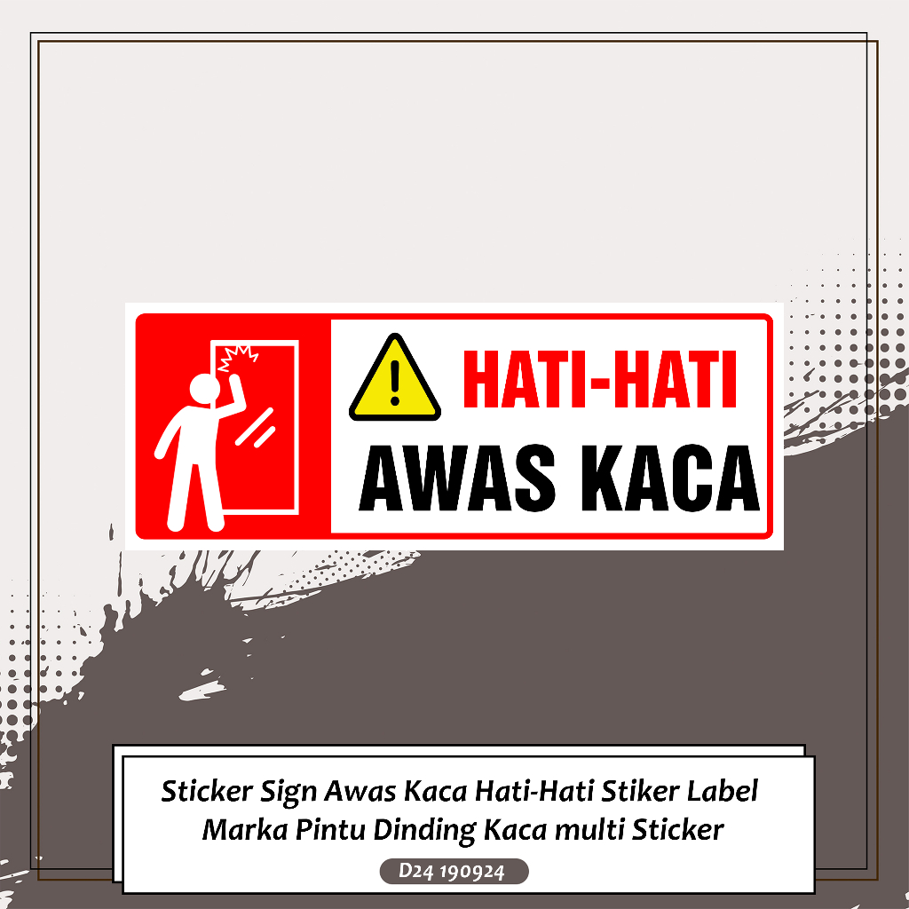 

Sticker Sign Awas Kaca Hati-Hati Stiker Label Marka Pintu Dinding Kaca multi Sticker