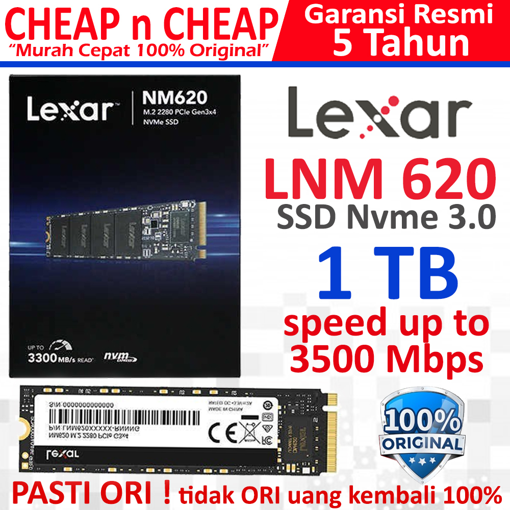 SSD Lexar NM620 1TB Nvme 3500Mbps Original - SSD M.2 M2 MVMe NM620 NM LNM 620 LNM620