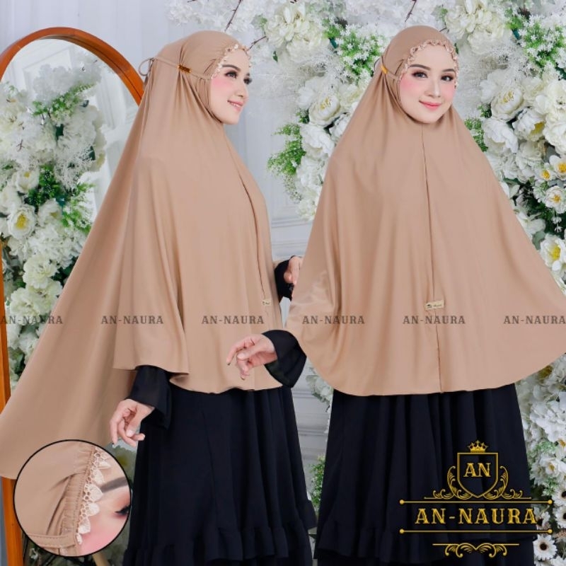 Jilbab jumbo renda kerut tali jersey - jilbab renda tali viral - bergo maryam jumbo kerut termurah -
