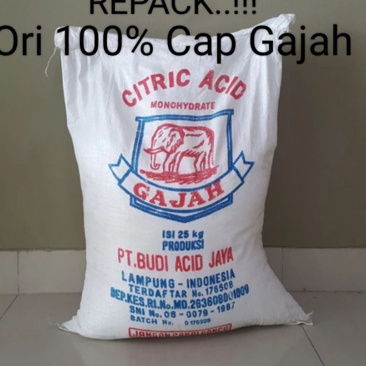 Sitrun Asli 1 Cap Gajah REPACK 1 Kilo Gram Asam Sitrun 1kg Citrun