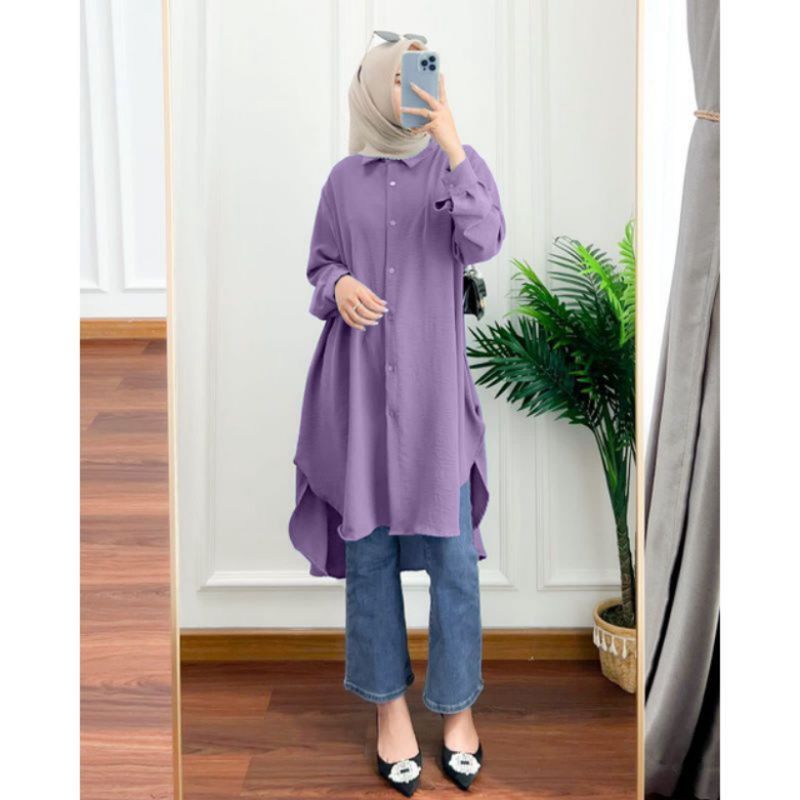 TUNIK KANAYA CRINGKLE AIRFLOW / KEMEJA TUNIK WANITA