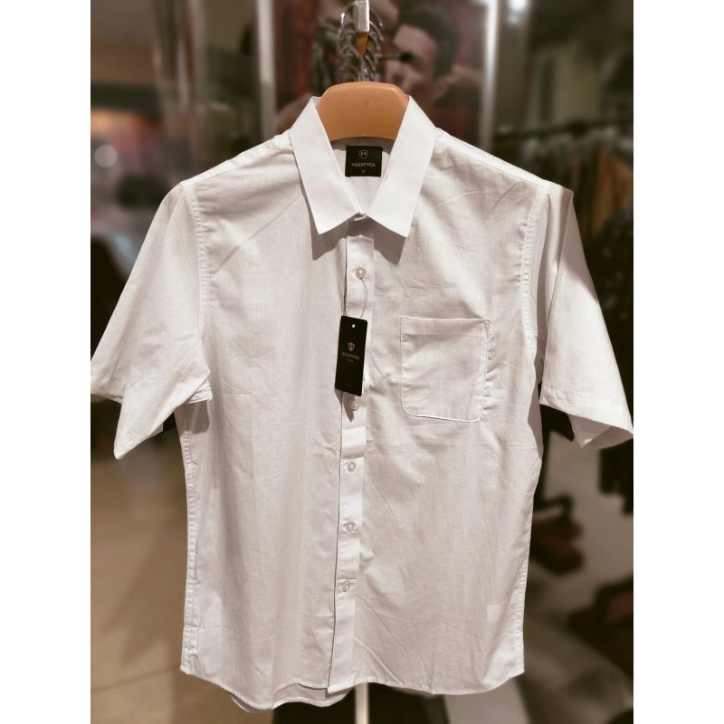 HASSENDA Kemeja Pria BIG SIZE Pendek Polos Size M-4XL