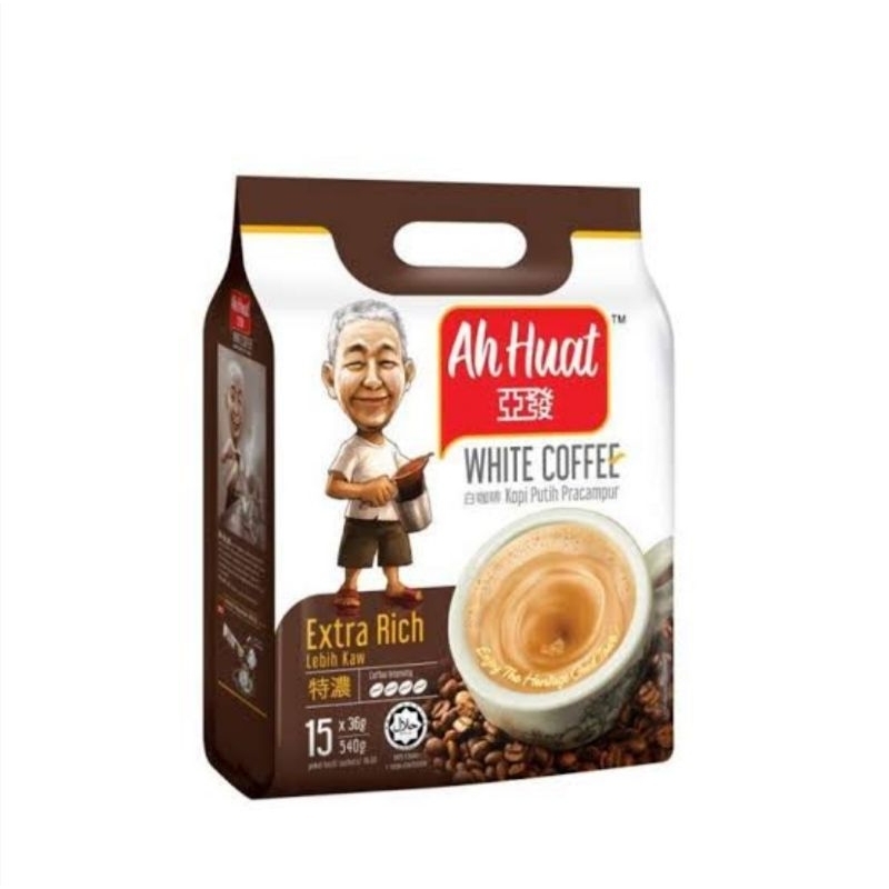 

Kopi Ah Huat White Coffee Smooth | gold medal | extra rich | Kopi O | hazelnut & cane sugar | Low fat