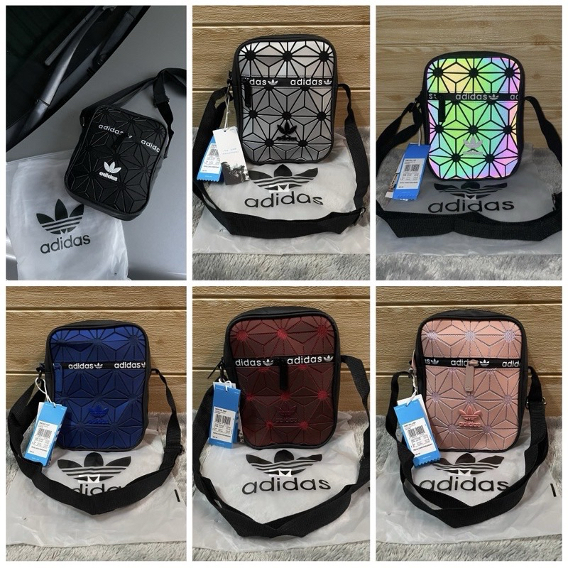 [BISA COD] SLINGBAG Adidas Issey Miyake SQUARE PATTERN / Tas Selempang Adidas / Tas Selempang Reflek