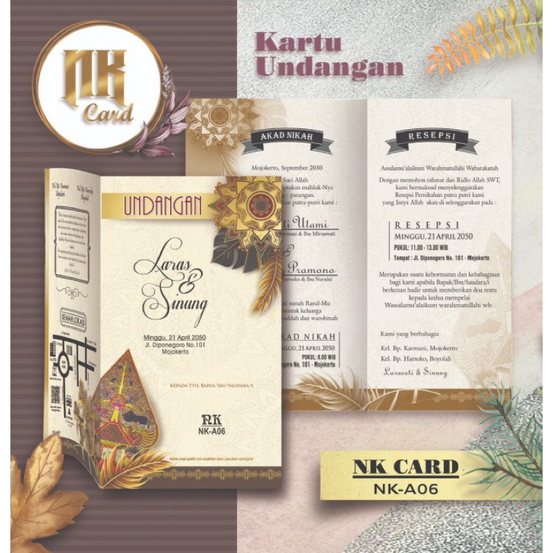undangan cetak NK A06 undangan nikah undangan murah
