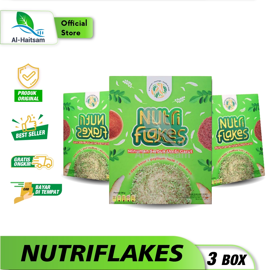 

Nutriflakes Original Sereal Umbi Garut Atasi Asam Lambung Maag dan Gerd 3 Box