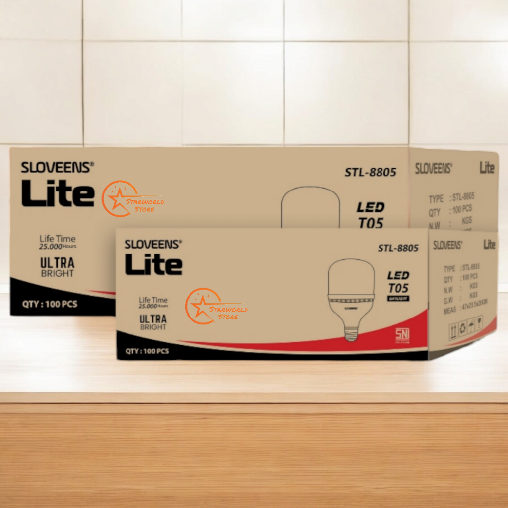 Paket Grosir 2 DUS SLOVEENS Lite Lampu Bohlam LED 5 Watt - ( 200 PCS )