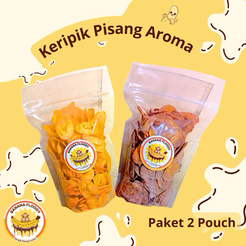 

Paket Keripik Pisang Aroma 130gram (dapat 2 pouch) Mix Rasa