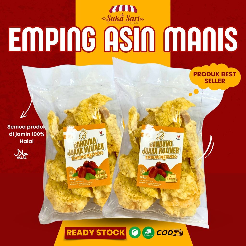 

Emping Asin Manis Cemilan Snack Oleh Oleh Bandung | Sukasari Snack