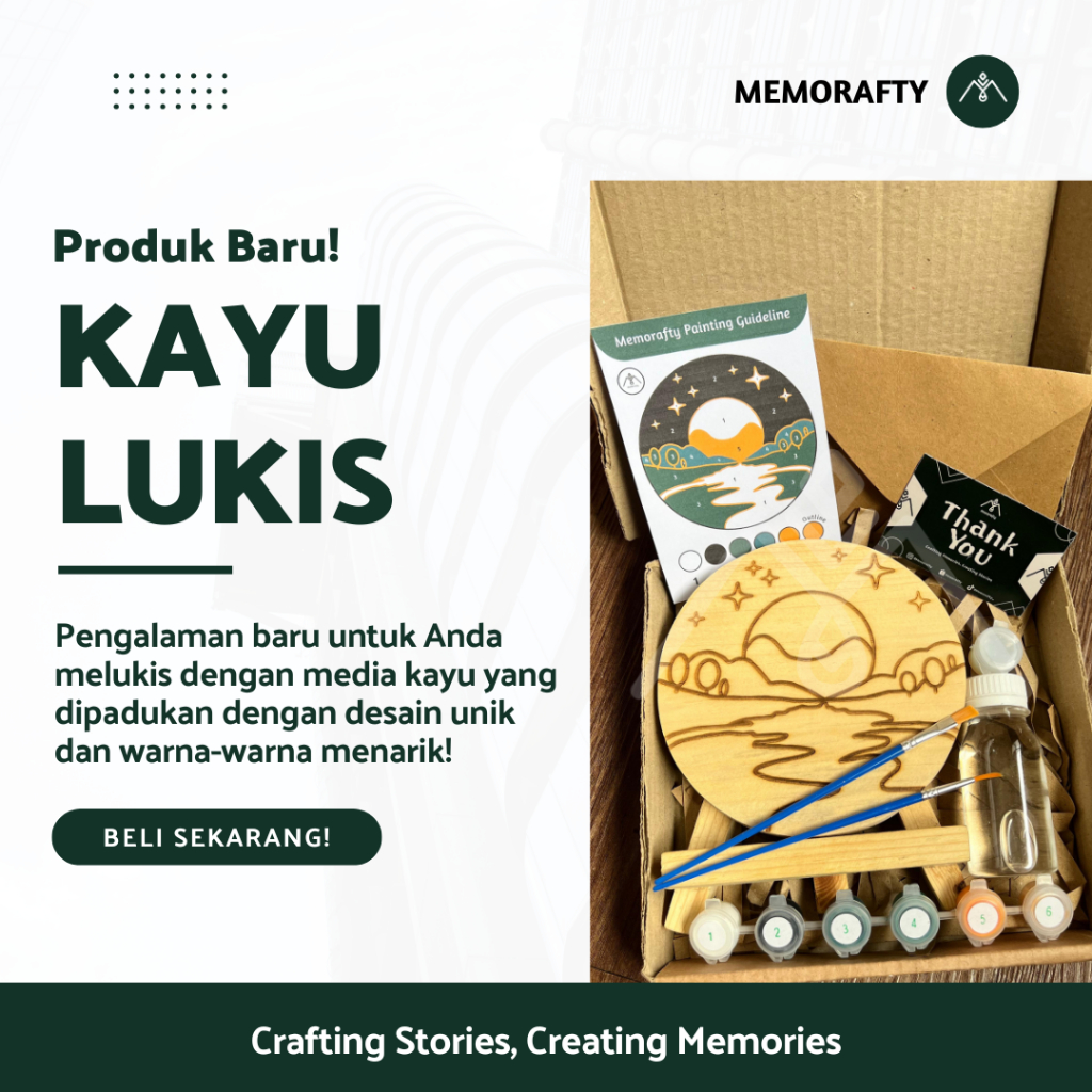 

Kayu Lukis Paint By Numbers Memorafty Diameter 15cm - Kit Painting Number/Paket Melukis
