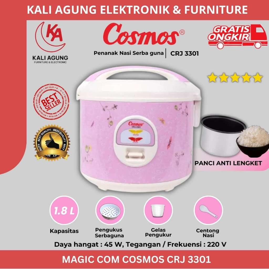 MAGIC COM COSMOS CRJ 3301 / MAGIC COM 1,8 LITER - 2 LITER / PENANAK NASI / PANCI ANTI LENGKET