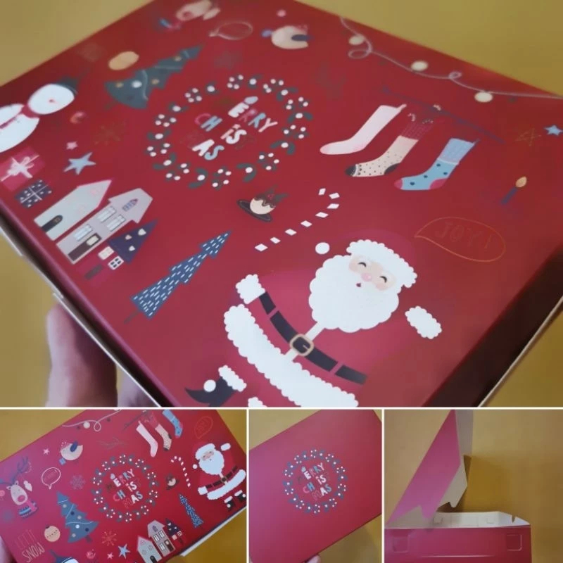 

( 10 pcs ) dus edisi natal kue kering nastar box hampers sekat 6 merry christmas ukuran 7.3x7.5 cm