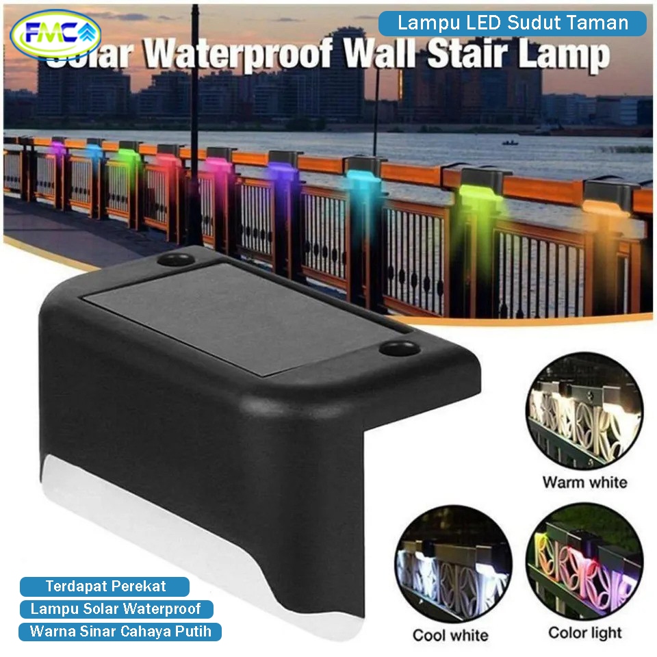 Lampu Hias LED Solar Cell Tenaga Surya Sudut Tangga Pagar Taman LED Waterproof Lampu Sudut Taman Led