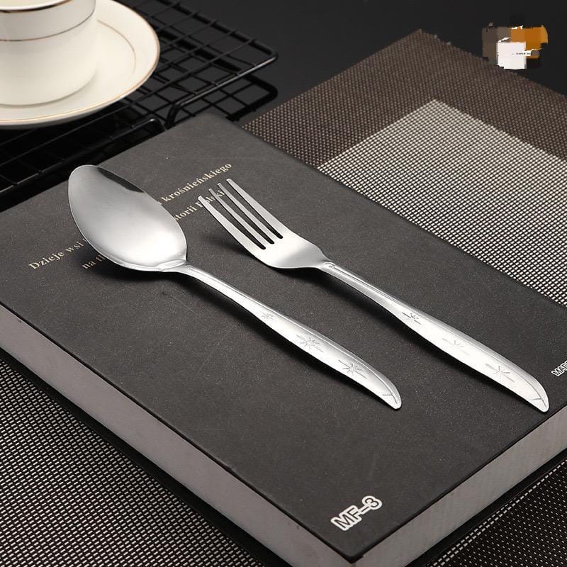 Sendok Garpu Korea Alat Makan Spoon Fork Set Stainless H718 Stainless 1 Lusin Anti Karat