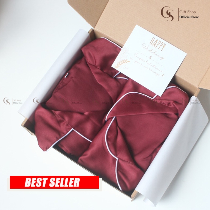 HOT DEALS Piyama Couple Suami Istri Kado Pernikahan Hadiah Lamaran Wedding Gift Hampers Baju Tidur