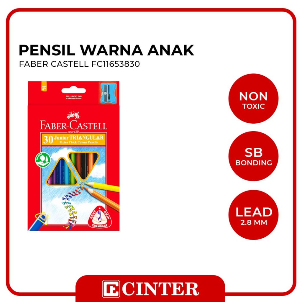 

FABER CASTELL - JUNIOR TRINGULAR COLOUR / PENSIL WARNA SEGITIGA 30 L