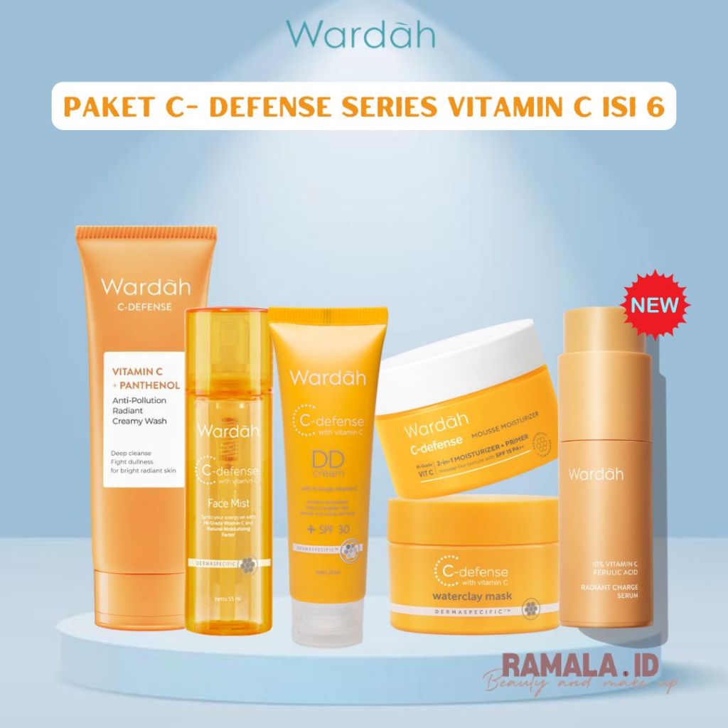 Paket Wardah C Defense Skincare Putih Glowing Cerah Lengkap 6 in 1 (3 pcs/ 5 pcs/ 6 pcs)