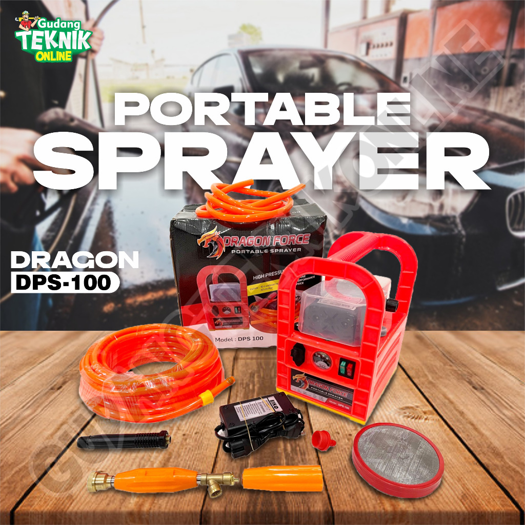 DRAGON Alat Portable Sprayer DRAGON FORCE DPS100 DPS100(2800) / Mesin Stim Cuci Motor Mobil Siram Ta