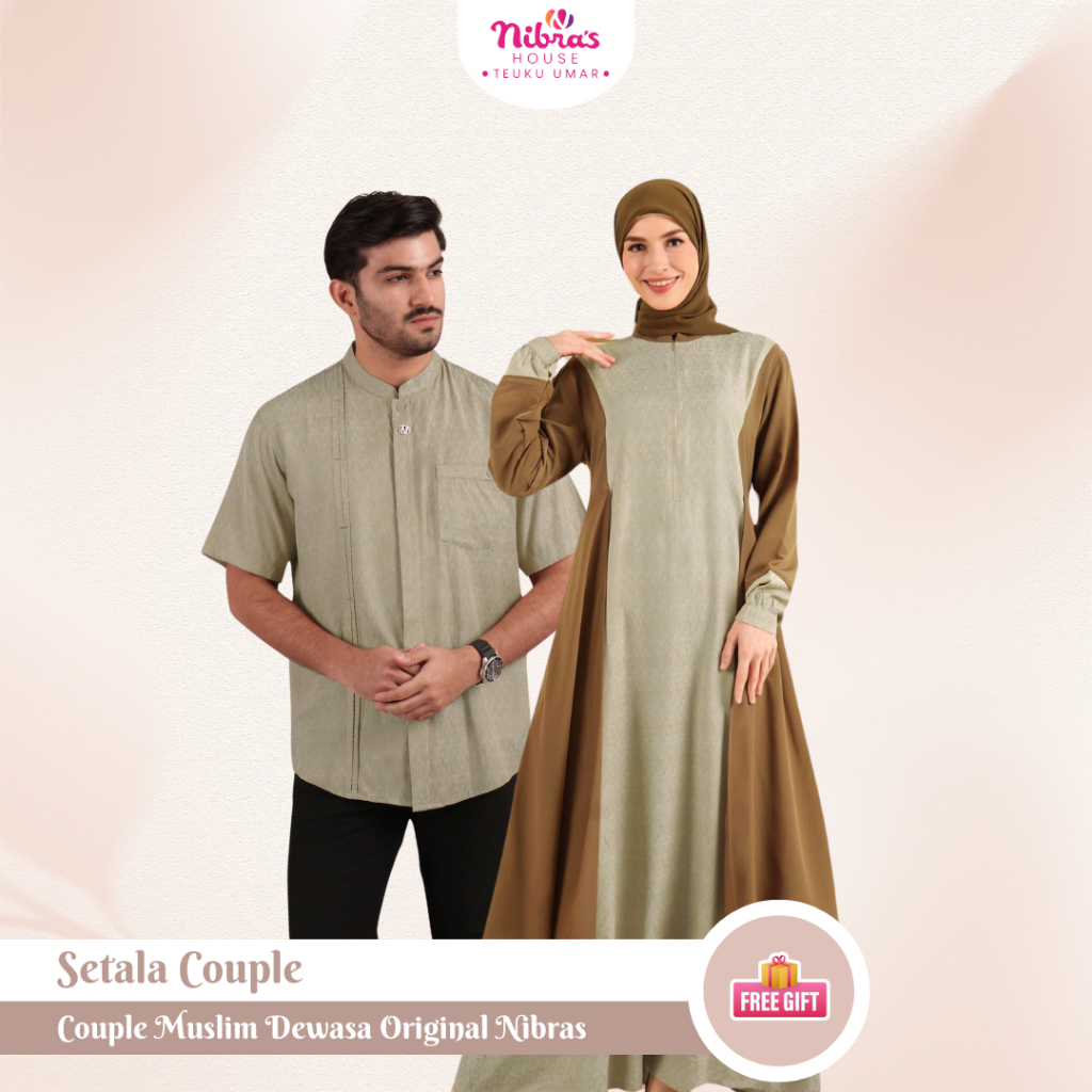 Baju Couple Dewasa Sarimbit Lebaran Pasangan Kondangan Suami Istri Dress Lebaran Couple Nibras Setal