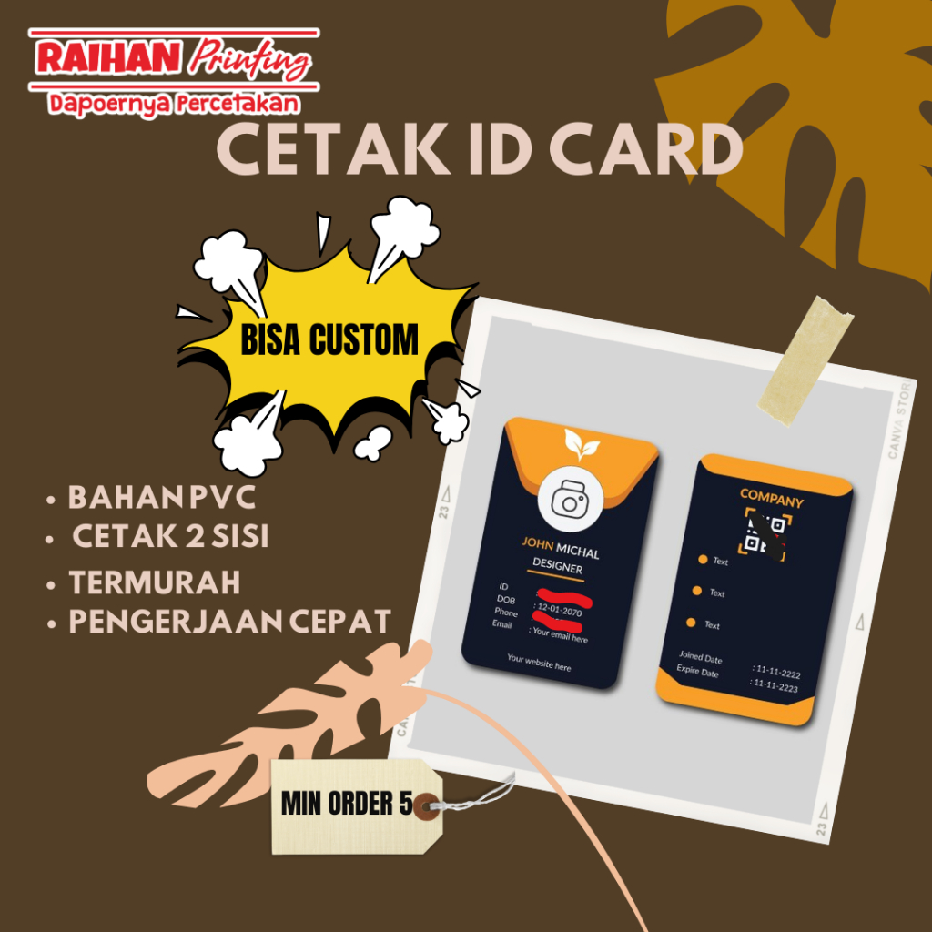 

CETAK IDCARD CUSTOM 2 SISI SESUAI KEBUTUHAN, KARTU ANGGOTA, KARTU PEGAWAI, KARTU PELAJAR, DLL...