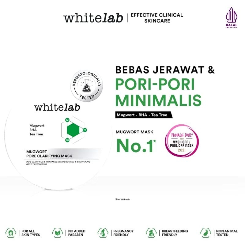 WHITELAB Whitelab whitelab - WHITELAB Whitelab Mugwort Pore Clarifying Mask - Masker Clay Whitelab -