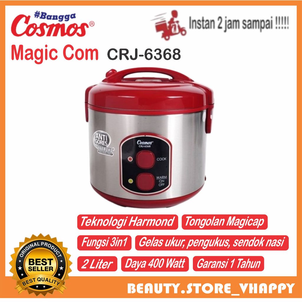 Rice cooker Cosmos Anti Gores Harmond 2 Liter CRJ-6368