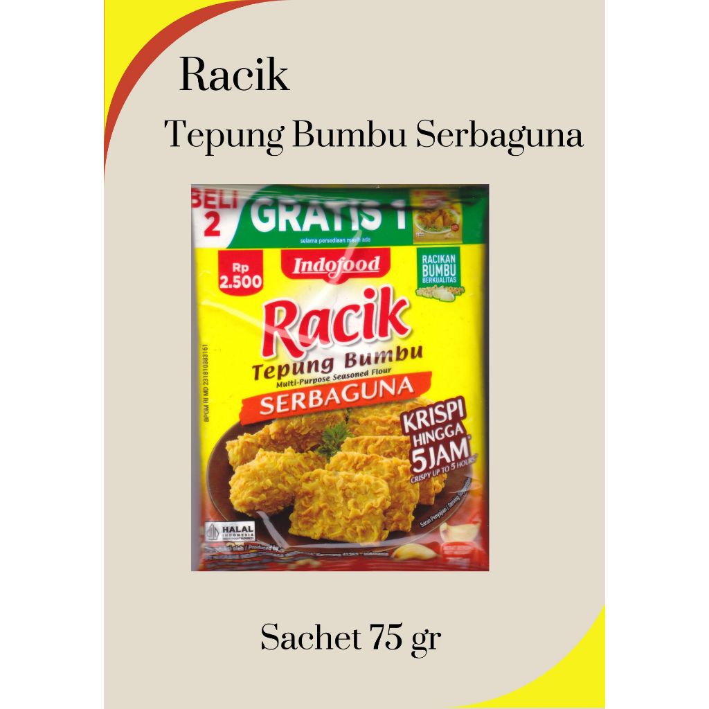 

Racik Tepung Bumbu serbaguna 75Gr