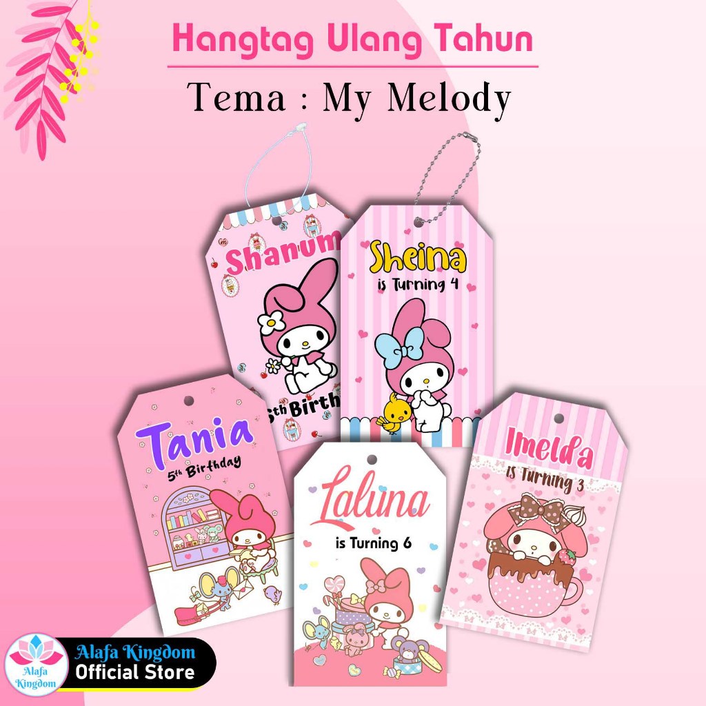 

Alafakingdom 8Pcs Hangtag Ultah Ulang Tahun Birthday My Melody Sanrio Custom