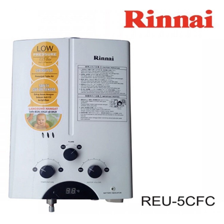 WATER HEATER Rinnai gas LPG pemanas air GARANSI RINAI REU-5CFC BERGARANSI