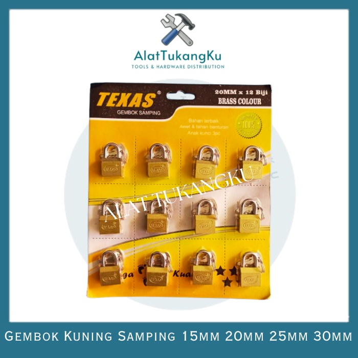 Gembok Slot Texas Koper Tas 15mm 20mm 25mm 30mm / Gembok Kunci Samping / Gembok Koper Kecil / Gembok