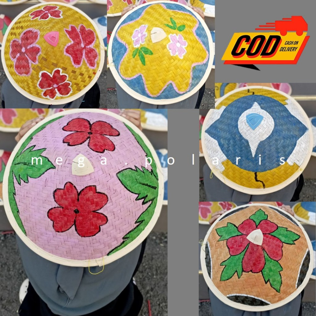 [COD] Caping Petani Motif - Topi Caping Lukis Bunga Cantik Plus KOPYAH