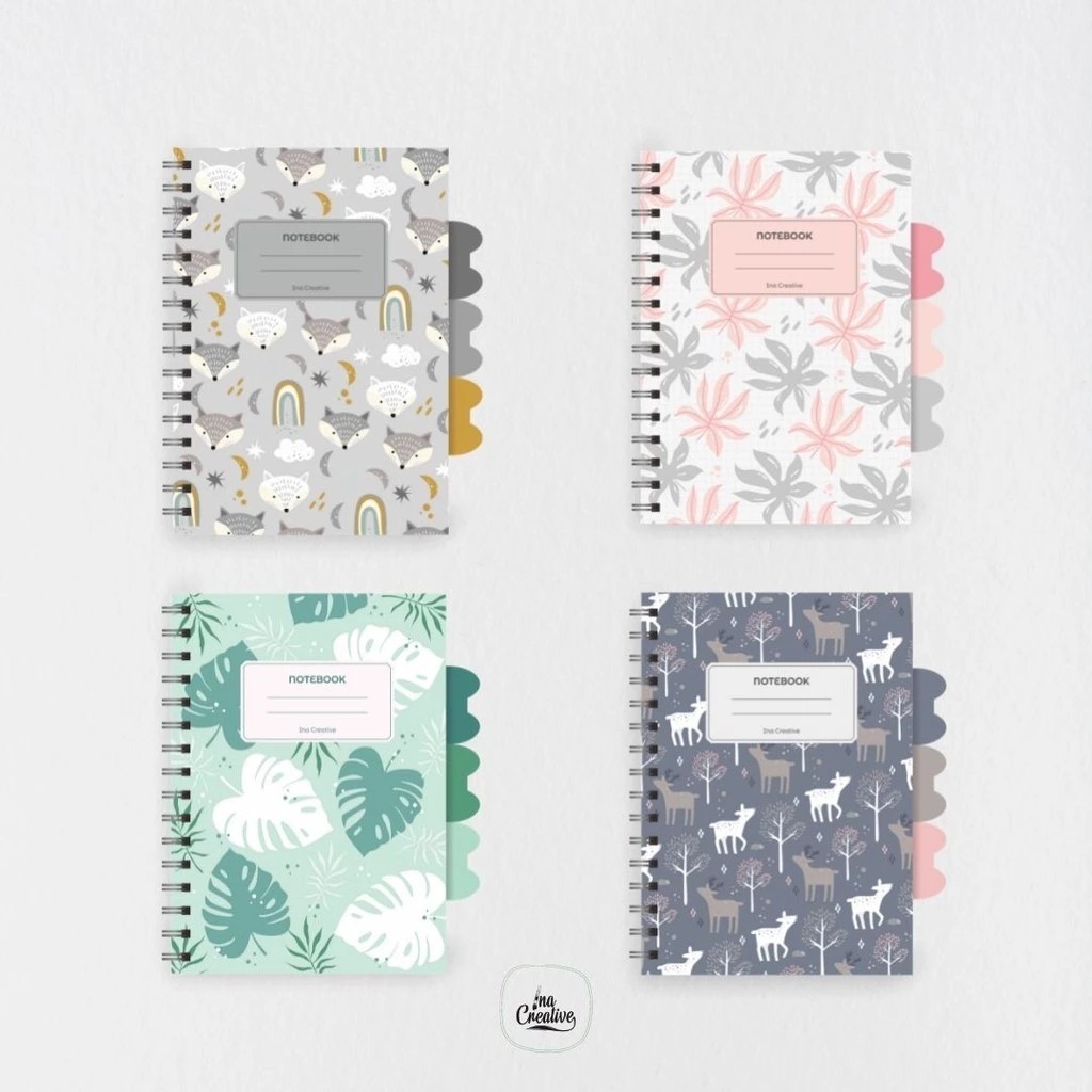 

INA CREATIVE Notebook Spiral Diecut A6 Notebook kecil buku catatan kecil