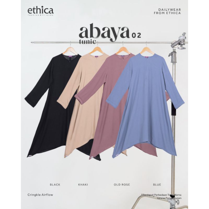 Atasan Wanita Basic Polosan Series Abaya Tunic 02 by Ethica | Tunik Polos Premium | Tunik Hitam Polo