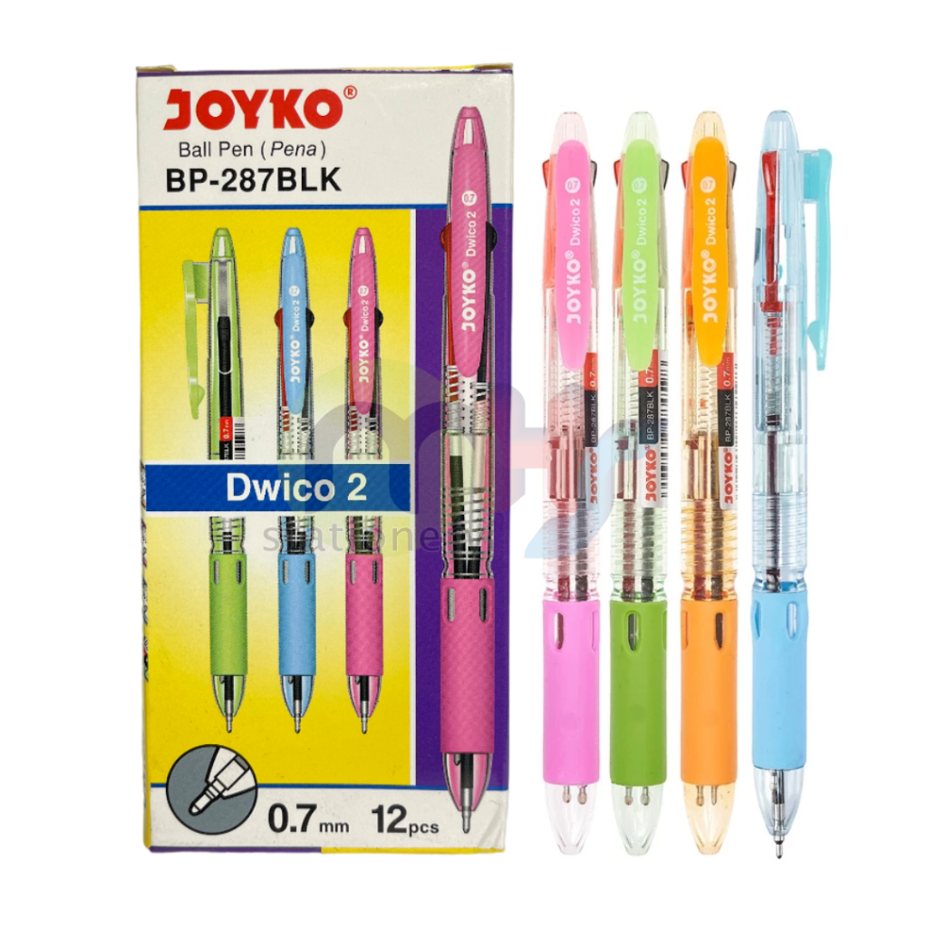 

Ball Pen Pulpen Pena Bolpoin Ballpoint Pen Joyko BP-287BLK Dwico 2 1Box 12Pcs