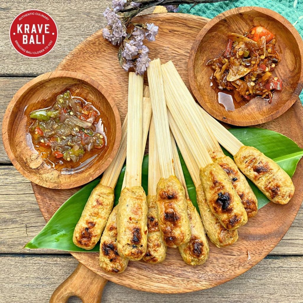 

KRAVE BALI Sate Lilit Ayam Kelapa Mercusuar & Sambal Bali Asli - Makanan Khas Bali Asli