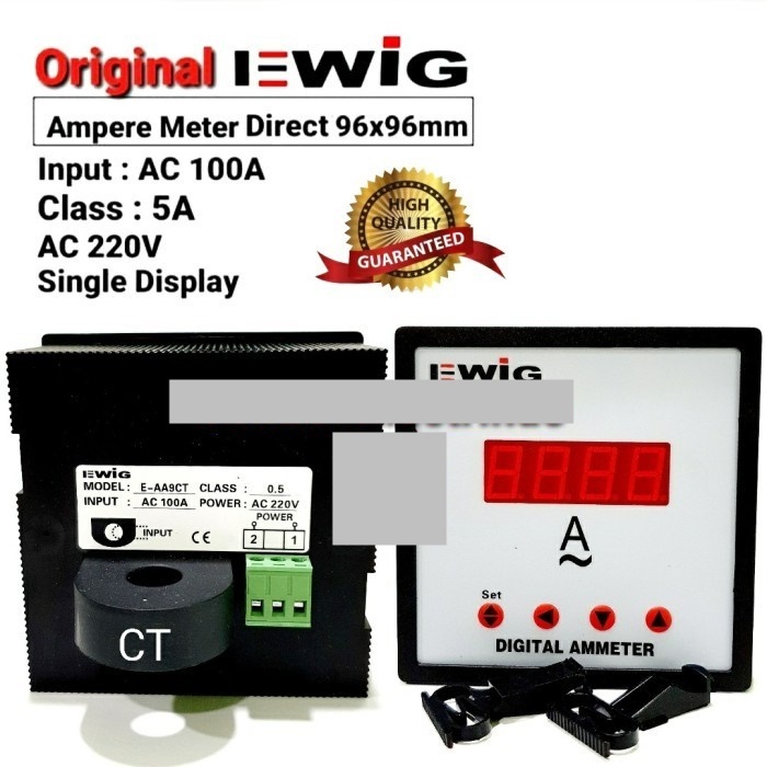 Ampere Meter Digital Direct Include CT EWIG 96x96