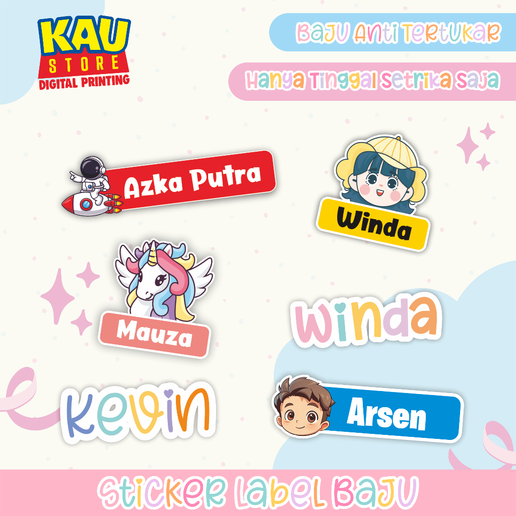 Label Baju | Stiker Baju Setrika | Stiker Nama Baju