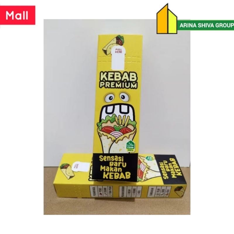 15 LEMBAR KEMASAN KEBAB PREMIUM IVORI PUTIH 21 × 6.5 × 3.5 CM HIGH QUALITY TEBAL PRODUK TERBARU | KO