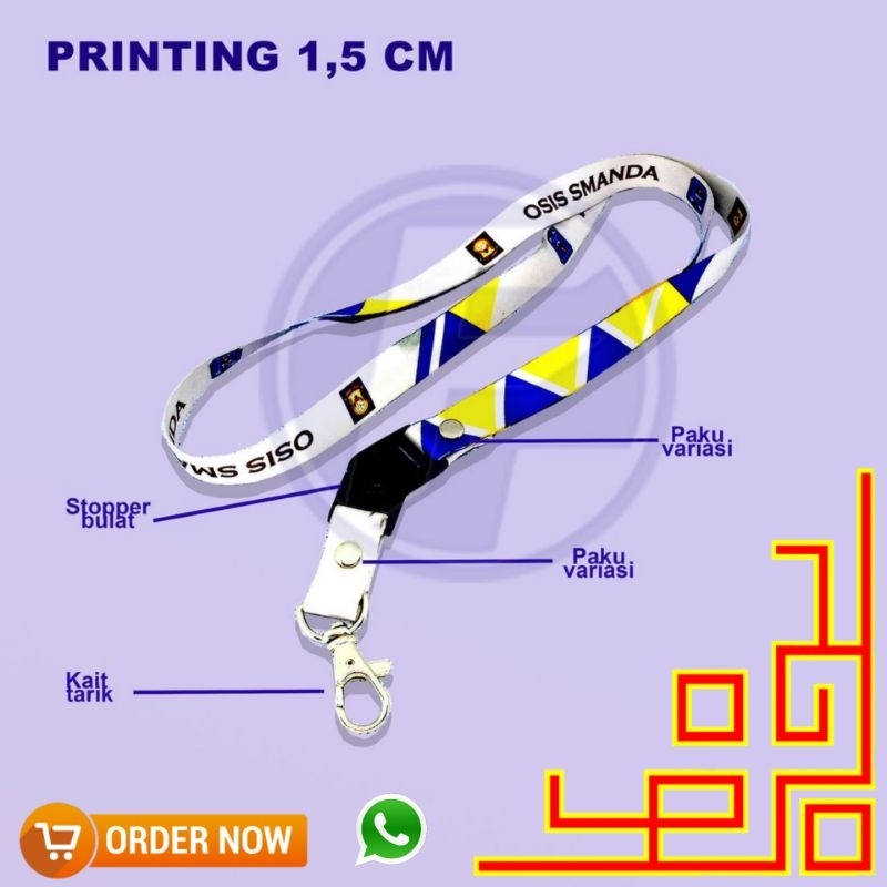 

TALI LANYARD LEBAR 1,5 CM KAIT&STOPPER