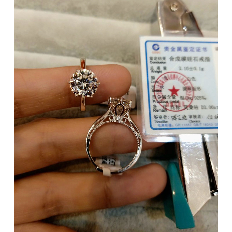 Cincin S925 Berlian Moissanite