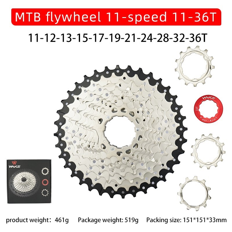 Wake Sprocket 11 Speed 11 - 36T Silver Gear Cassette Seli MTB