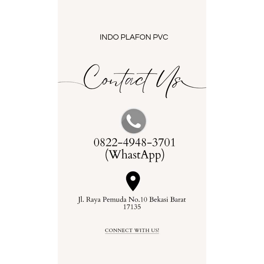 RK list siku dalam plafon PVC