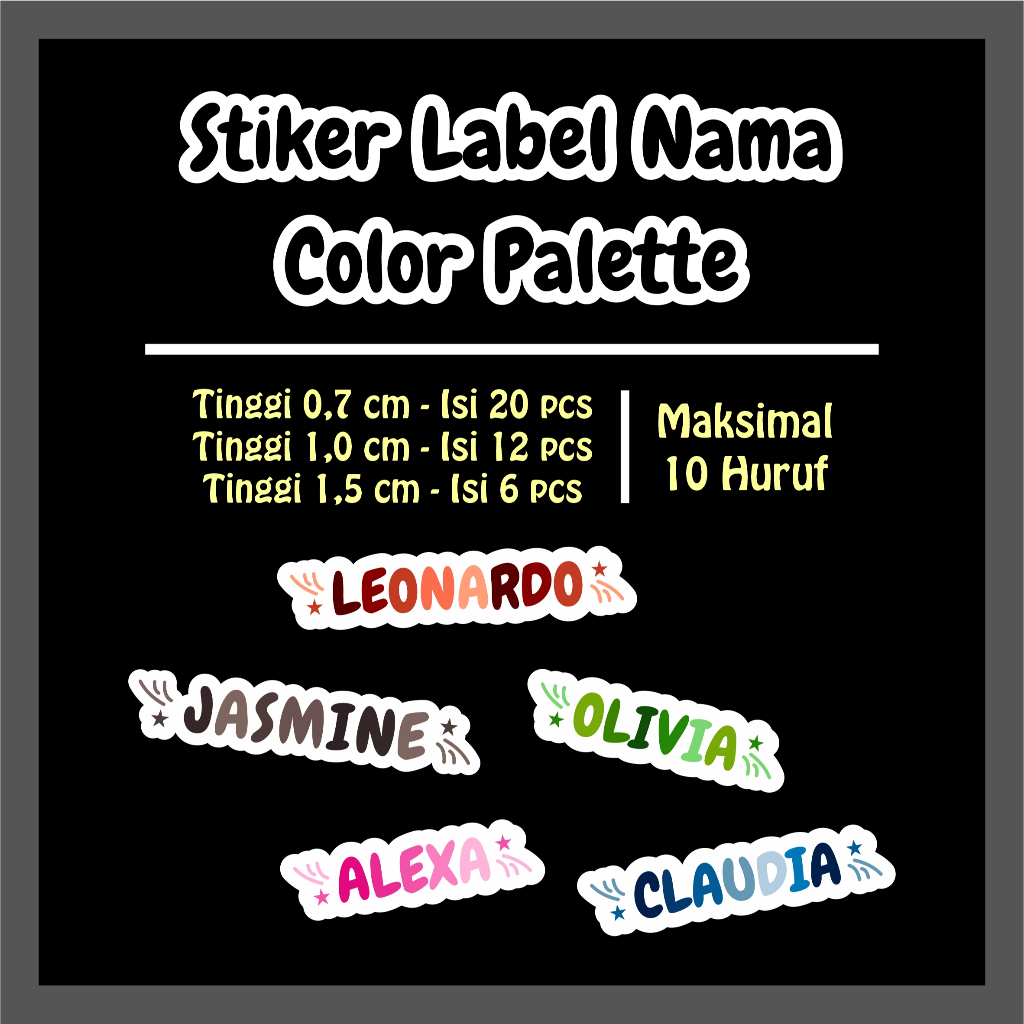 

Label Nama Color Palette Gradasi Waterproof dengan 15 Pilihan Warna