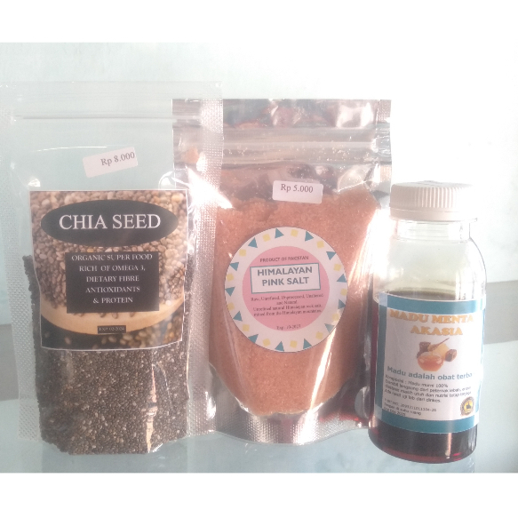 

PAKET DIET JSR DETOX GORENGAN (MADU MURNI, PINK SALT, CHIA SEED)