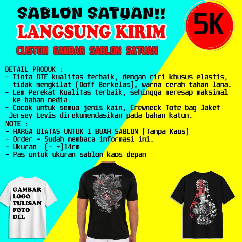 SABLON SETRIKA SABLON SETRIKA DTF 14cm SABLON DTF PRINTING '''CUSTOM'''