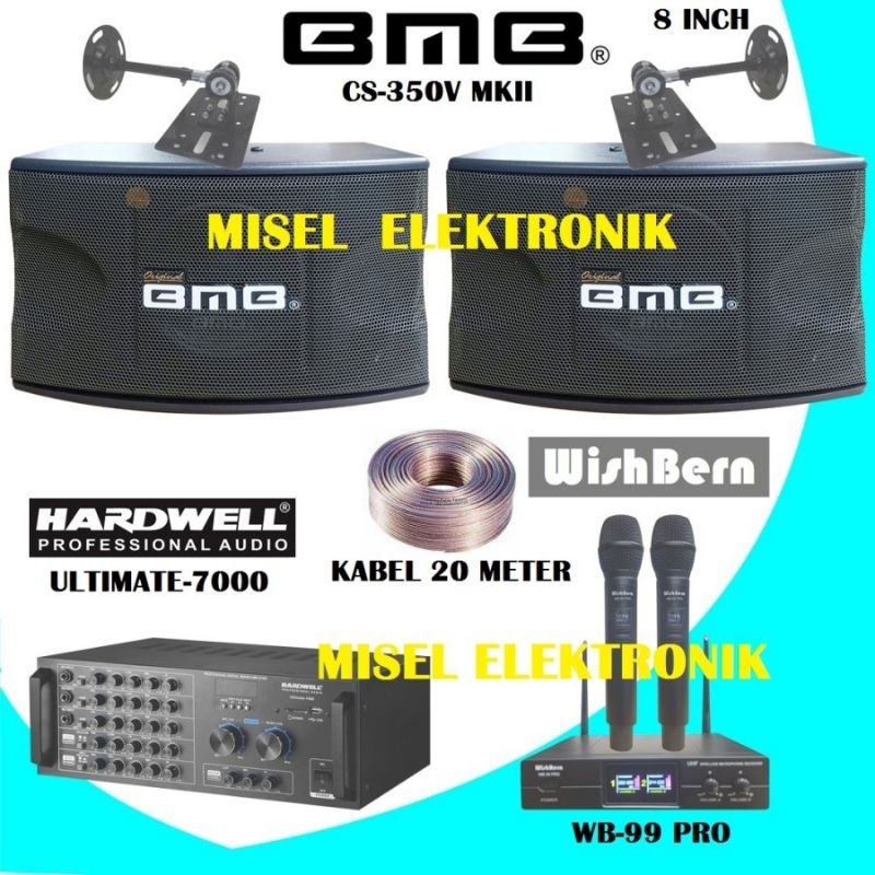 Paket Karaoke Speaker 8 Inch BMB CS-350V MKII Hardwell Ultimate 7000